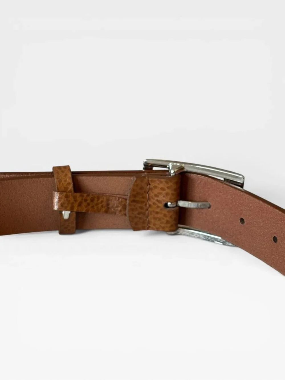 New York & Company Brown Textured Belt Silver Buckle Size Medium 37”